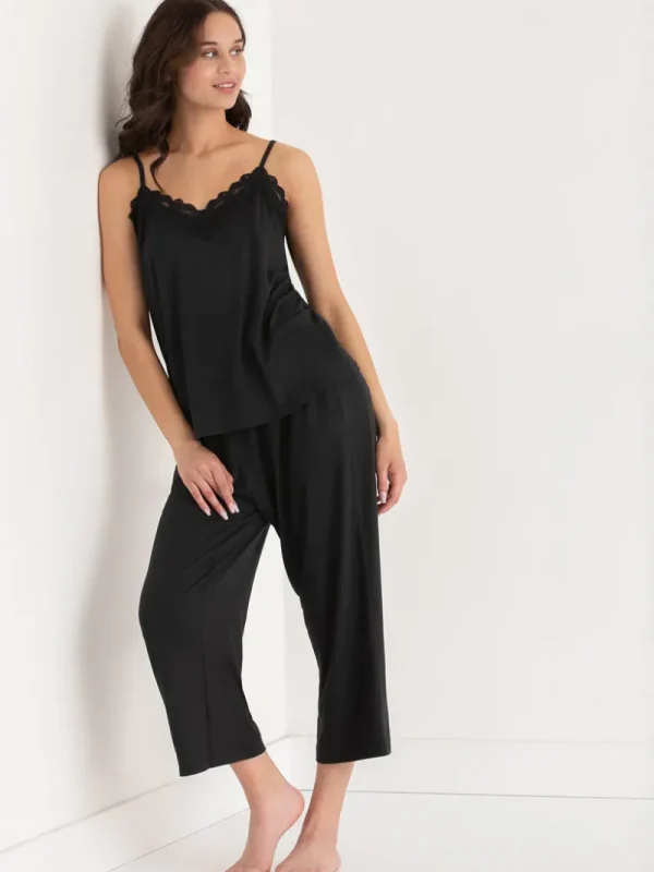 Ricki's Sleepwear*Lace Trim Cami with Crop Pant Sleepset