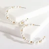 Ricki's Earrings*Large Pearl & Metal Hoops