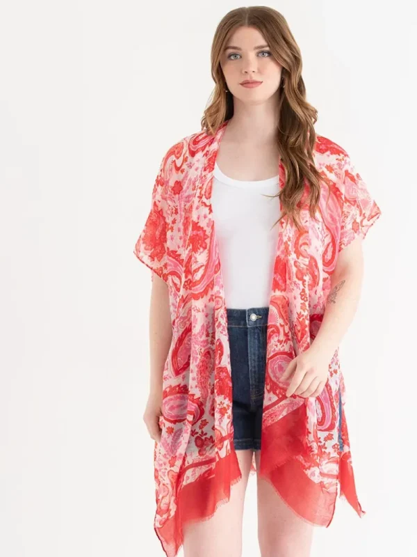 Ricki's Tees & Tanks*Light Paisley Ruana