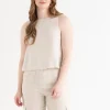 Ricki's Tees & Tanks*Linen Tank with Back Buttons