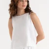 Ricki's Tees & Tanks*Linen Tank with Back Buttons