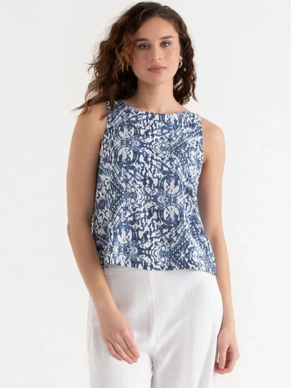 Ricki's Tees & Tanks*Linen Tank with Back Buttons