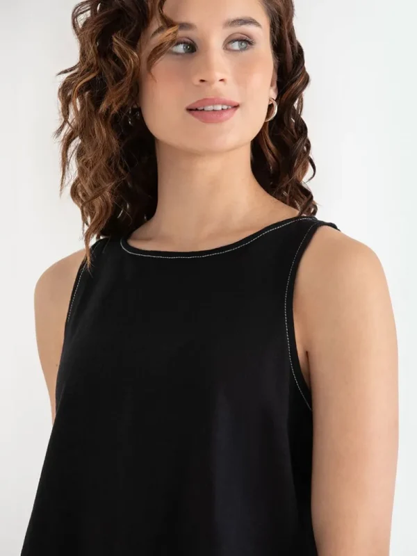 Ricki's Tees & Tanks*Linen Tank with Back Buttons