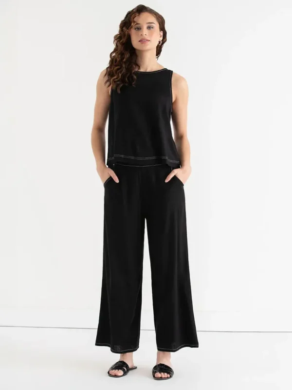 Ricki's Pants*Linen Wide Crop Pant
