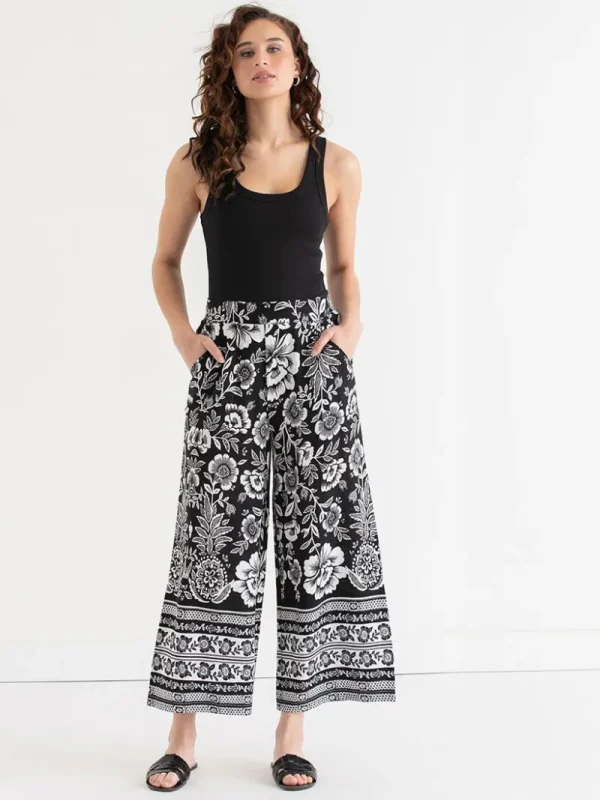 Ricki's Pants*Linen Wide Crop Pant