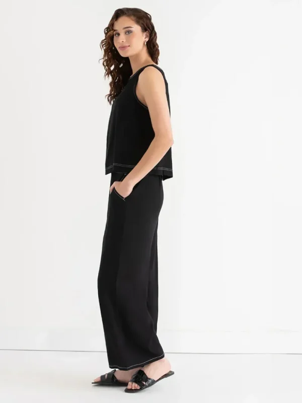 Ricki's Pants*Linen Wide Crop Pant