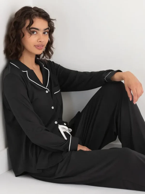 Ricki's Sleepwear*Long Sleeve Button-Down Sleep Set