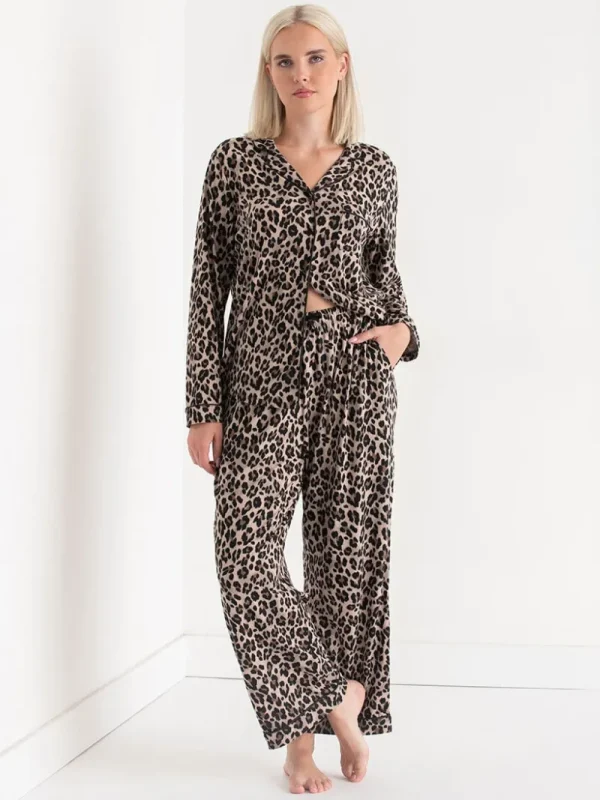 Ricki's Sleepwear*Long Sleeve Button-Down Sleep Set