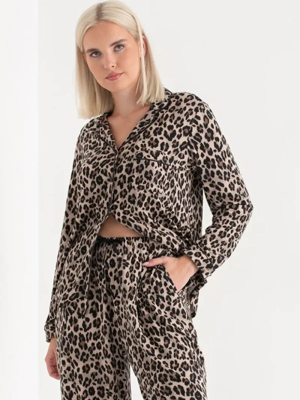 Ricki's Sleepwear*Long Sleeve Button-Down Sleep Set