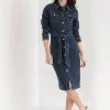 Ricki's Maxi & Midi Dresses*Long Sleeve Denim Midi Dress