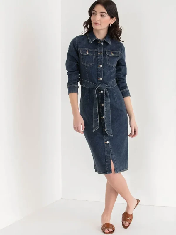 Ricki's Maxi & Midi Dresses*Long Sleeve Denim Midi Dress