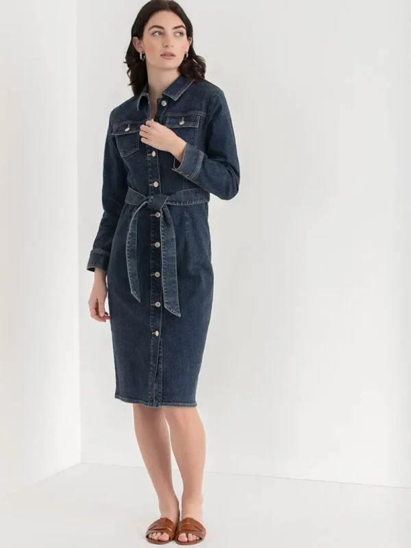 Ricki's Maxi & Midi Dresses*Long Sleeve Denim Midi Dress