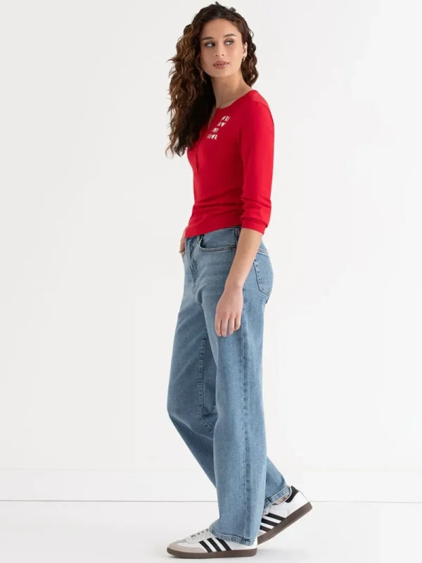 Ricki's Shirts & Blouses*Long Sleeve Fitted Henley