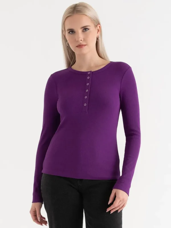 Ricki's Shirts & Blouses*Long Sleeve Henley Shirt