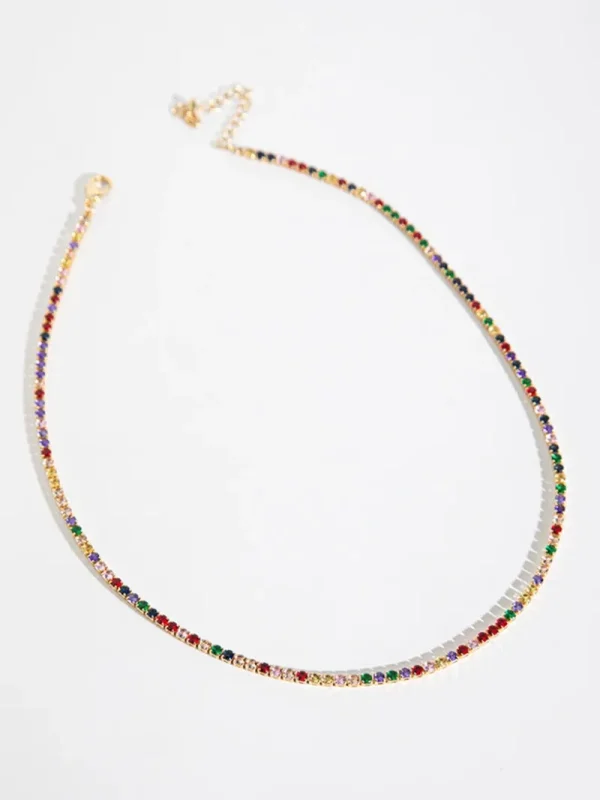 Ricki's Necklaces*3mm Coloured Stone Tennis Necklace