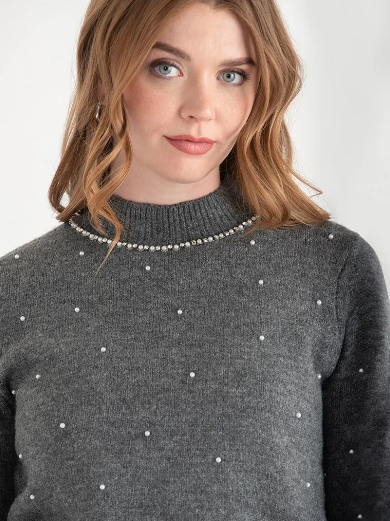 mock_neck_pearl_pullover__1-2.webp Ricki's Sweaters & Cardigans*Mock Neck Pearl Pullover Sweater