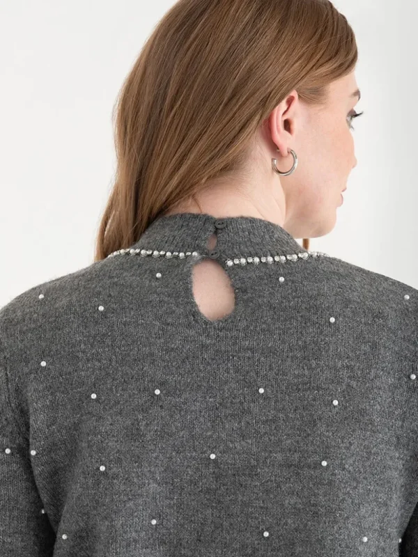 Ricki's Sweaters & Cardigans*Mock Neck Pearl Pullover Sweater