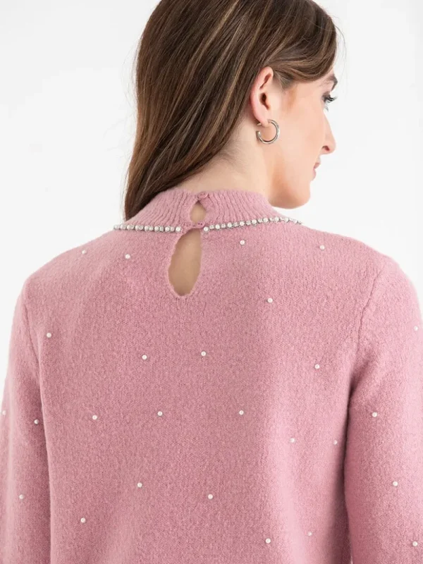 Ricki's Sweaters & Cardigans*Mock Neck Pearl Pullover Sweater