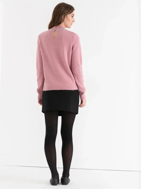 Ricki's Sweaters & Cardigans*Mock Neck Pearl Pullover Sweater
