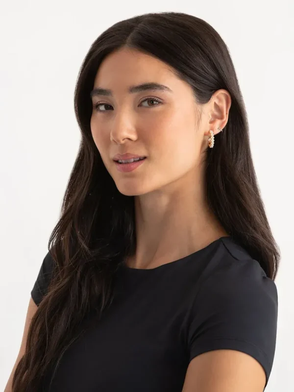 Ricki's Earrings*Multi-Pearl and Metal Hoops