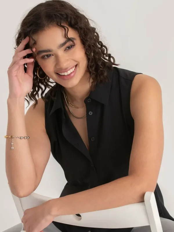 Ricki's Shirts & Blouses*Nicole Sleeveless Collared Shirt