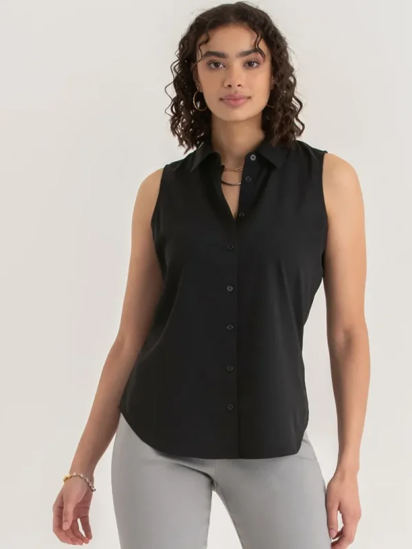 Ricki's Shirts & Blouses*Nicole Sleeveless Collared Shirt
