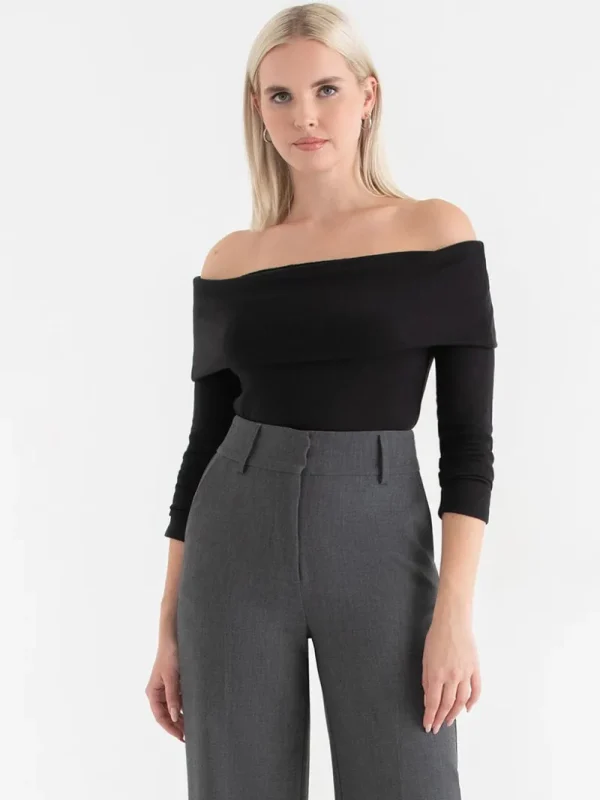 Ricki's Tees & Tanks*Off the Shoulder Hacci Top