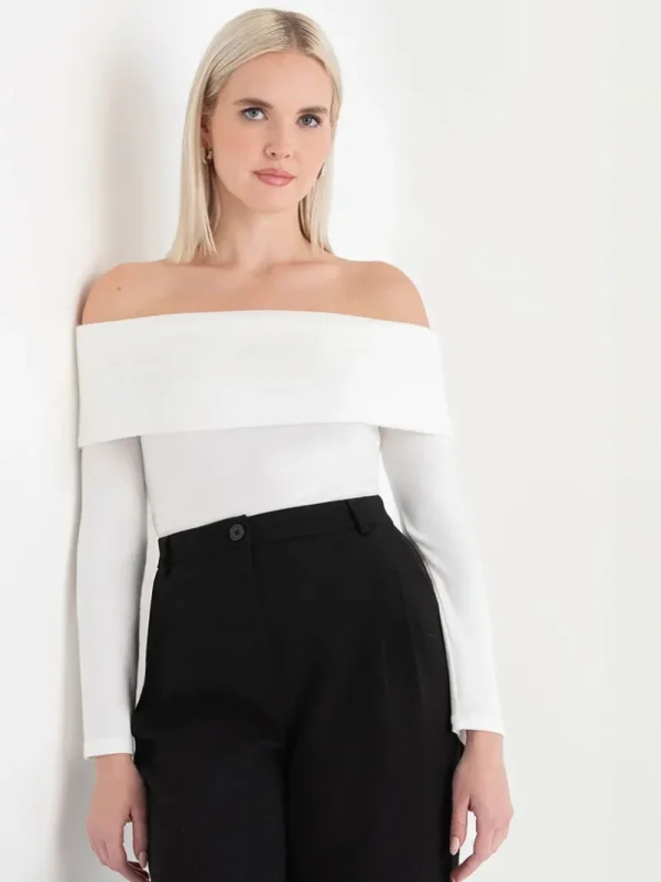 Ricki's Tees & Tanks*Off the Shoulder Hacci Top