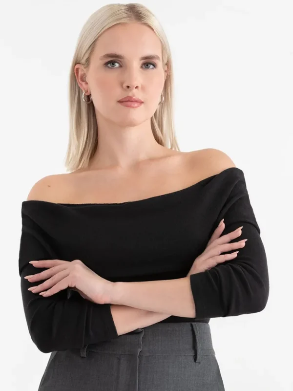 Ricki's Tees & Tanks*Off the Shoulder Hacci Top