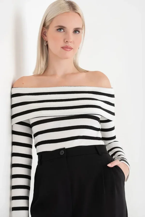 Ricki's Tees & Tanks*Off the Shoulder Hacci Top