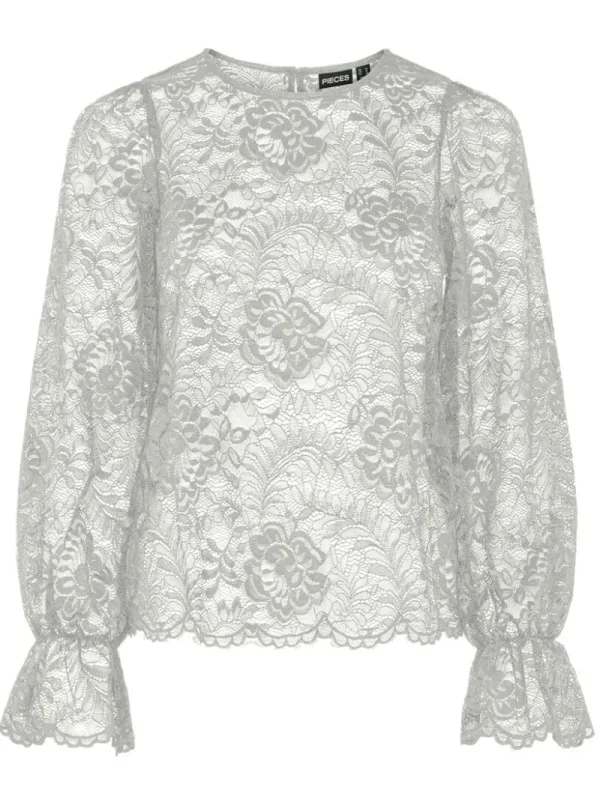 Ricki's Shirts & Blouses*Paula Long Sleeve Lace Top | PIECES