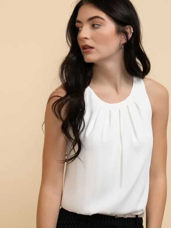 Ricki's Shirts & Blouses*Paulina Pleat Neck Sleeveless Blouse