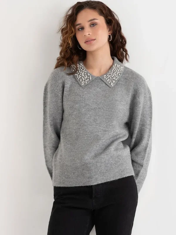 Ricki's Sweaters & Cardigans*Pearl Collar Pullover Sweater