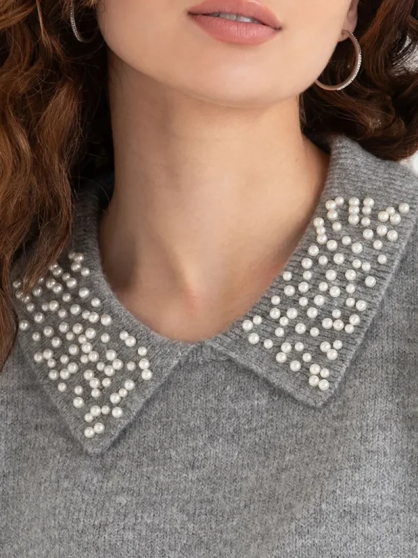 Ricki's Sweaters & Cardigans*Pearl Collar Pullover Sweater