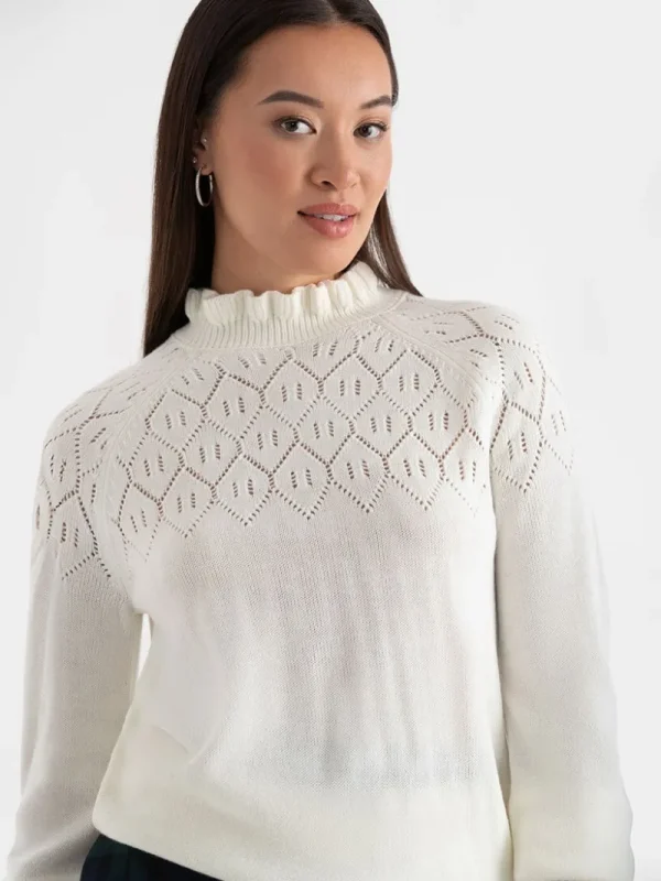 Ricki's Sweaters & Cardigans*Pointelle Ruffle Sweater