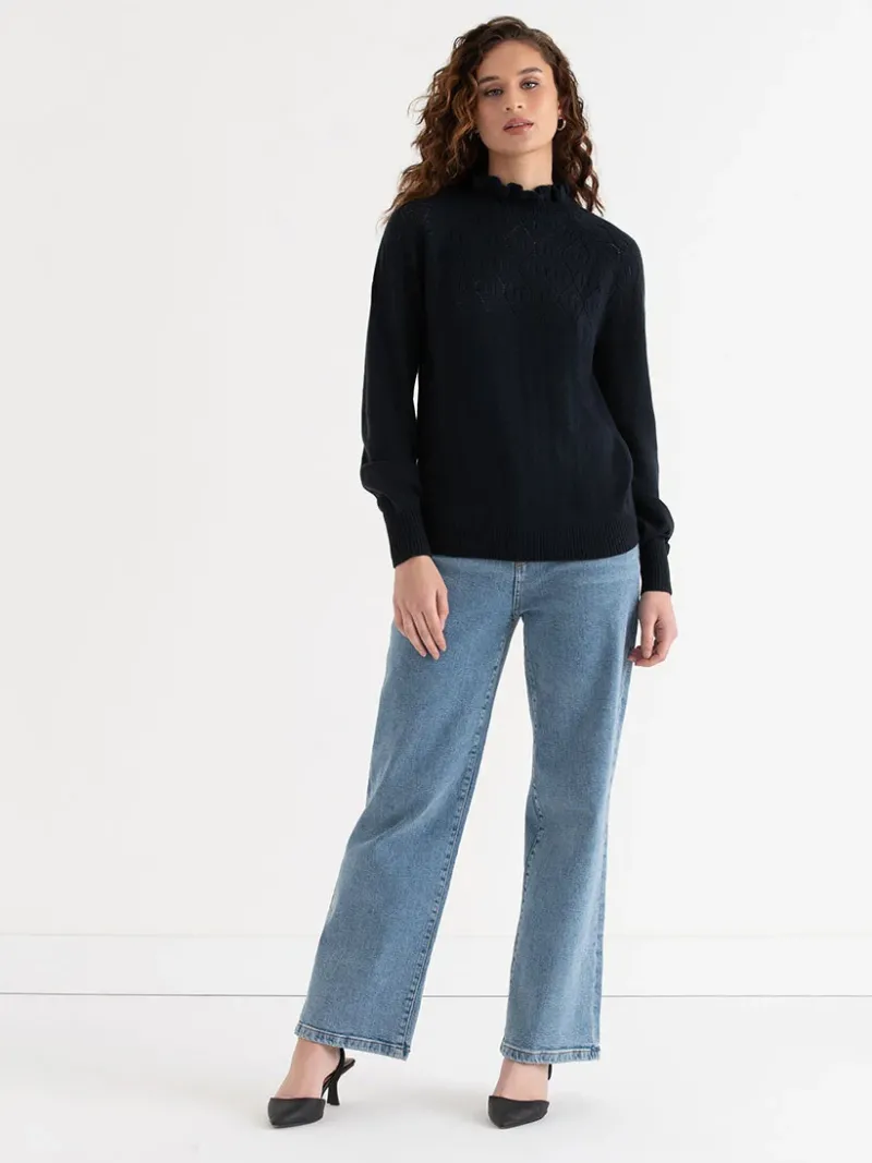 pointelle_ruffle_sweater_4.webp Ricki's Sweaters & Cardigans*Pointelle Ruffle Sweater