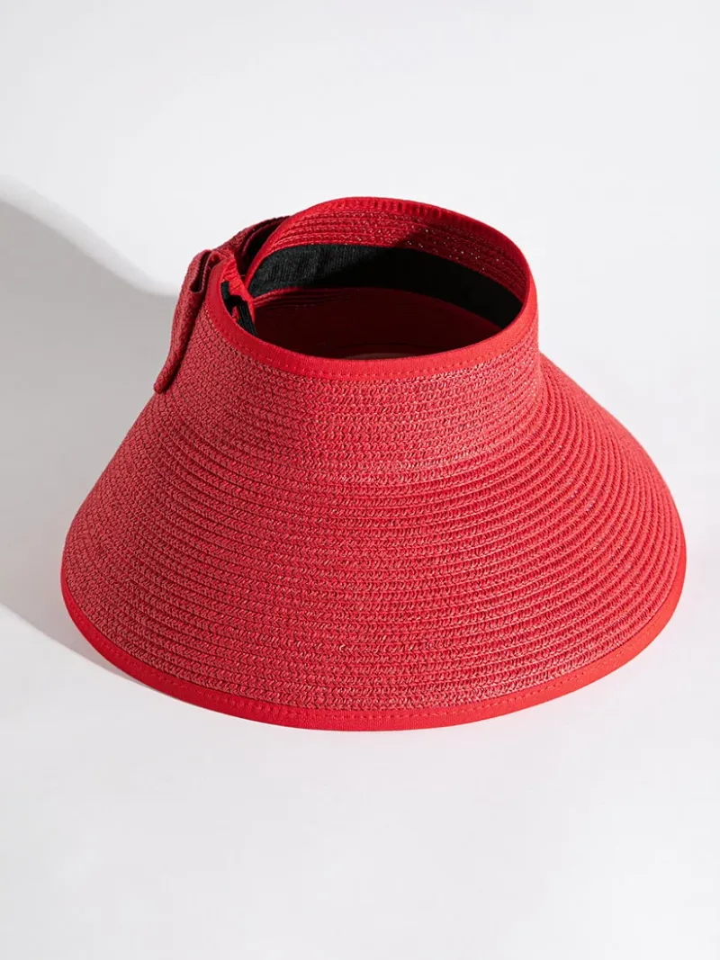 red_straw_brim_visor_0.webp Ricki's Hats*Straw Brim Visor
