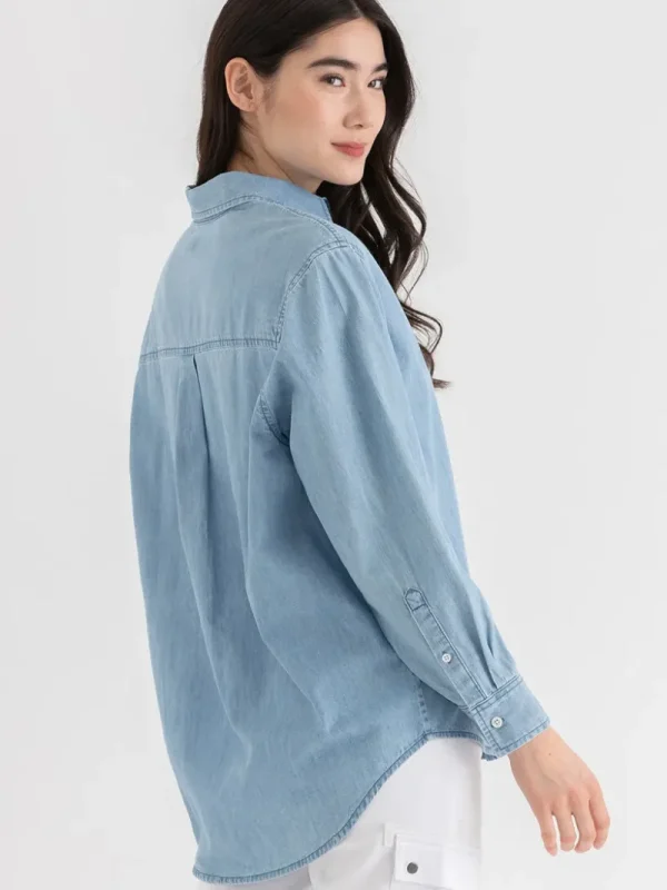Ricki's Shirts & Blouses*Relaxed Denim Button-Up Shirt