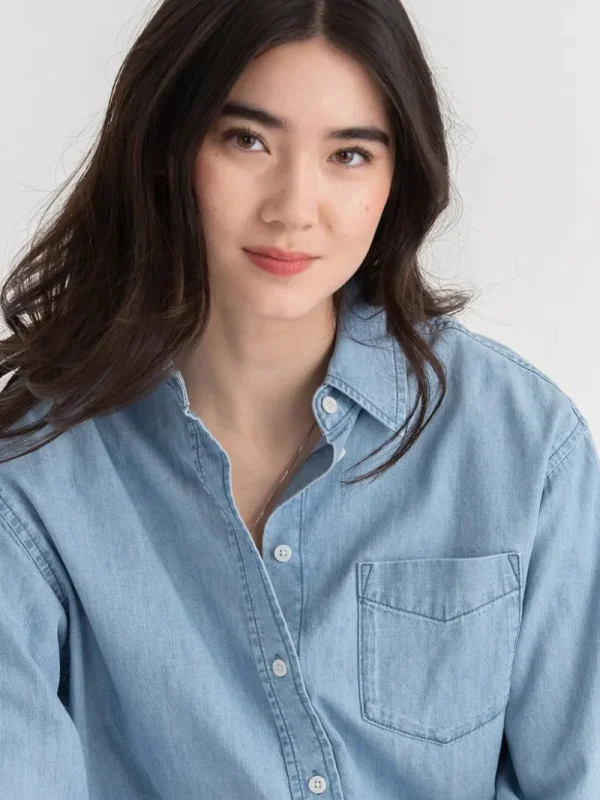 Ricki's Shirts & Blouses*Relaxed Denim Button-Up Shirt