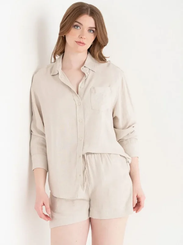 Ricki's Shirts & Blouses*Relaxed Fit Linen Button-Up Shirt