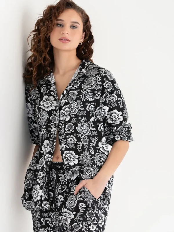 Ricki's Shirts & Blouses*Relaxed Fit Linen Button-Up Shirt