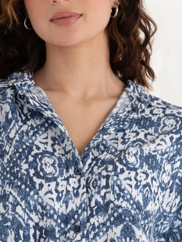 Ricki's Shirts & Blouses*Relaxed Fit Linen Button-Up Shirt