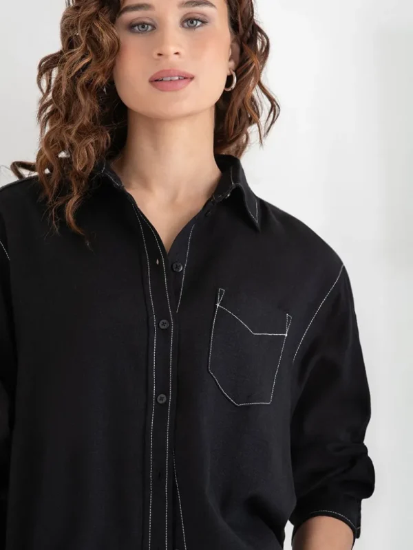 Ricki's Shirts & Blouses*Relaxed Fit Linen Button-Up Shirt