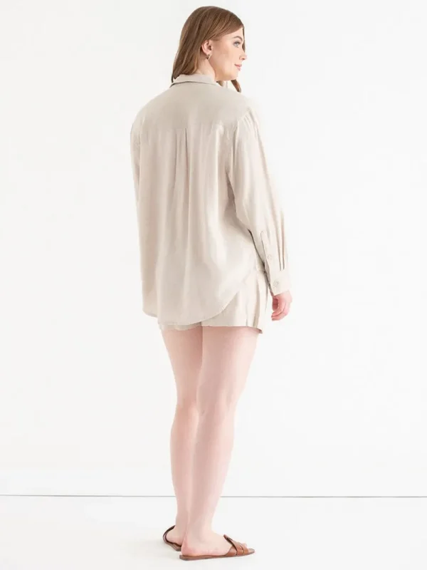 Ricki's Shirts & Blouses*Relaxed Fit Linen Button-Up Shirt