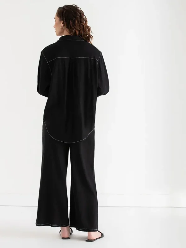 Ricki's Shirts & Blouses*Relaxed Fit Linen Button-Up Shirt