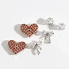 Ricki's Earrings*Rhinestone, Pave Heart + Bow Stud Earring Trio