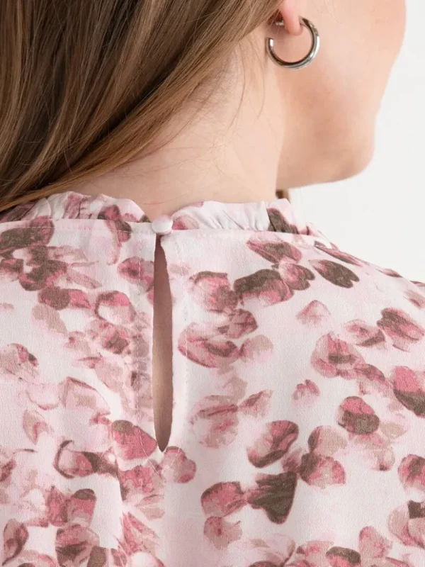 Ricki's Shirts & Blouses*Ruffle Neck Pinktuck Blouse