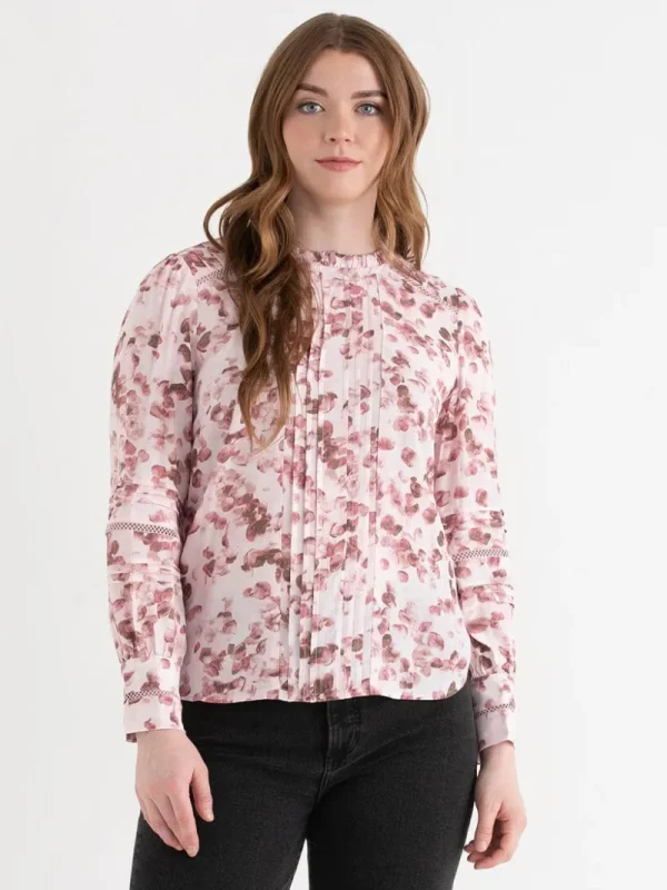 Ricki's Shirts & Blouses*Ruffle Neck Pinktuck Blouse