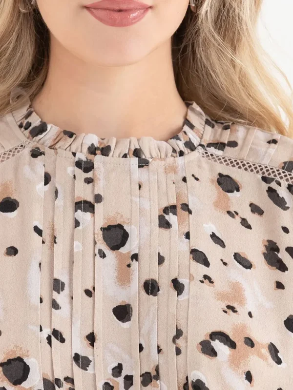 Ricki's Shirts & Blouses*Ruffle Neck Pinktuck Blouse