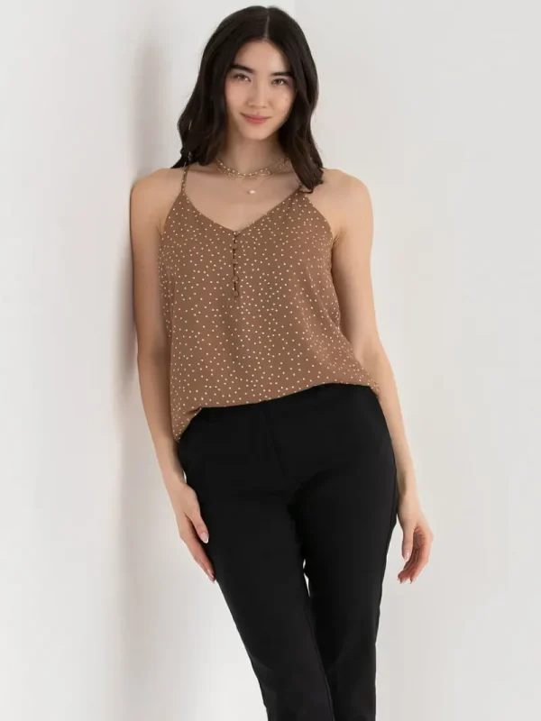 Ricki's Tees & Tanks*Sadie Strappy V-Neck Tank with Button